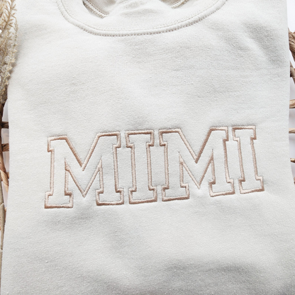 Embroidered Mimi Sweatshirt Crewneck Embroidered Grandma Crewneck, Personalized Grandma Women