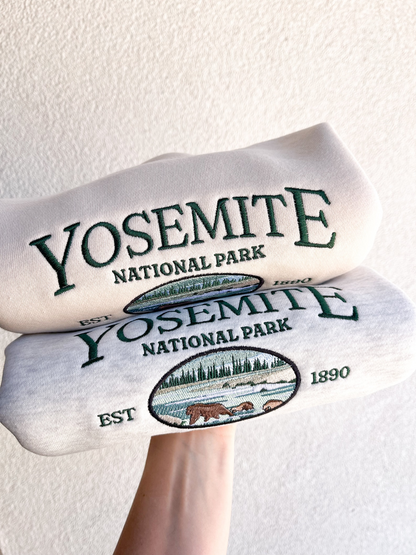 Embroidered Yosemite Sweatshirt, Hiking Embroidered Crewneck, National Park Sweater, Outdoors Gift, California Sweater, Cozy, Embroidered