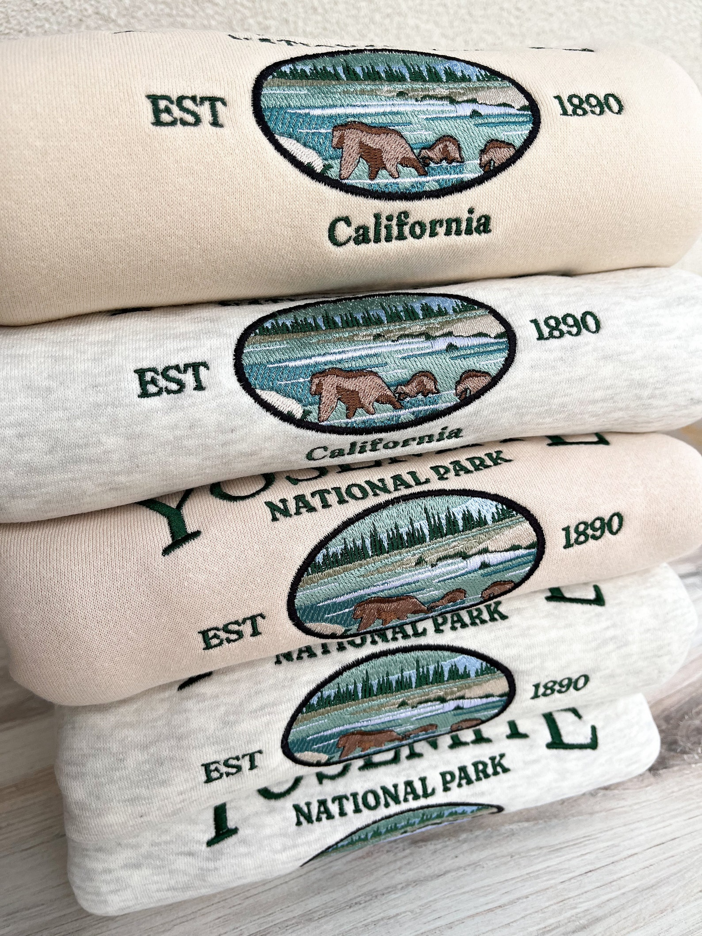 Embroidered Yosemite Sweatshirt, Hiking Embroidered Crewneck, National Park Sweater, Outdoors Gift, California Sweater, Cozy, Embroidered