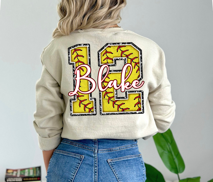 Personalized Softball Mom Sweatshirt, Gameday Softball Shirt, Custom Softball Shirt