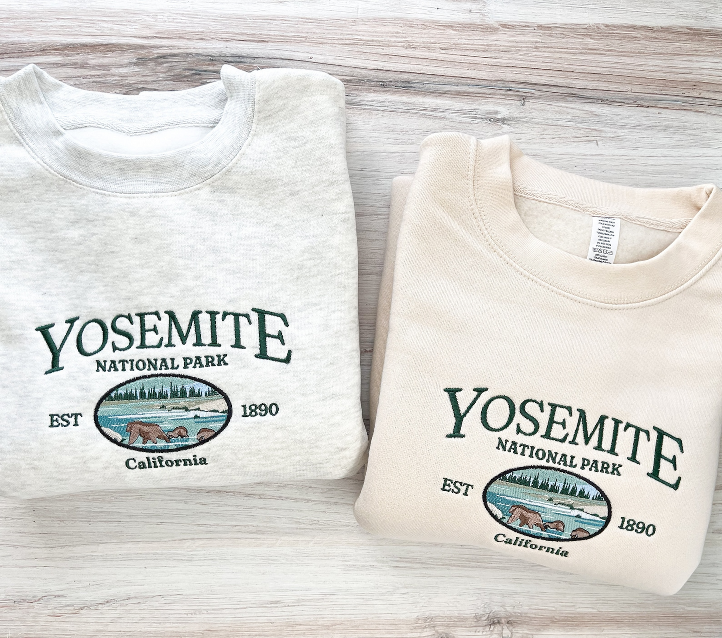 Embroidered Yosemite Sweatshirt, Hiking Embroidered Crewneck, National Park Sweater, Outdoors Gift, California Sweater, Cozy, Embroidered