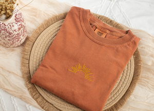 Embroidered Sun Tshirt, Embroidered Sunshine tshirt, Embroidered Summer Tshirt, Embroidered Boho Shirt, Trendy Tshirts for Men Women