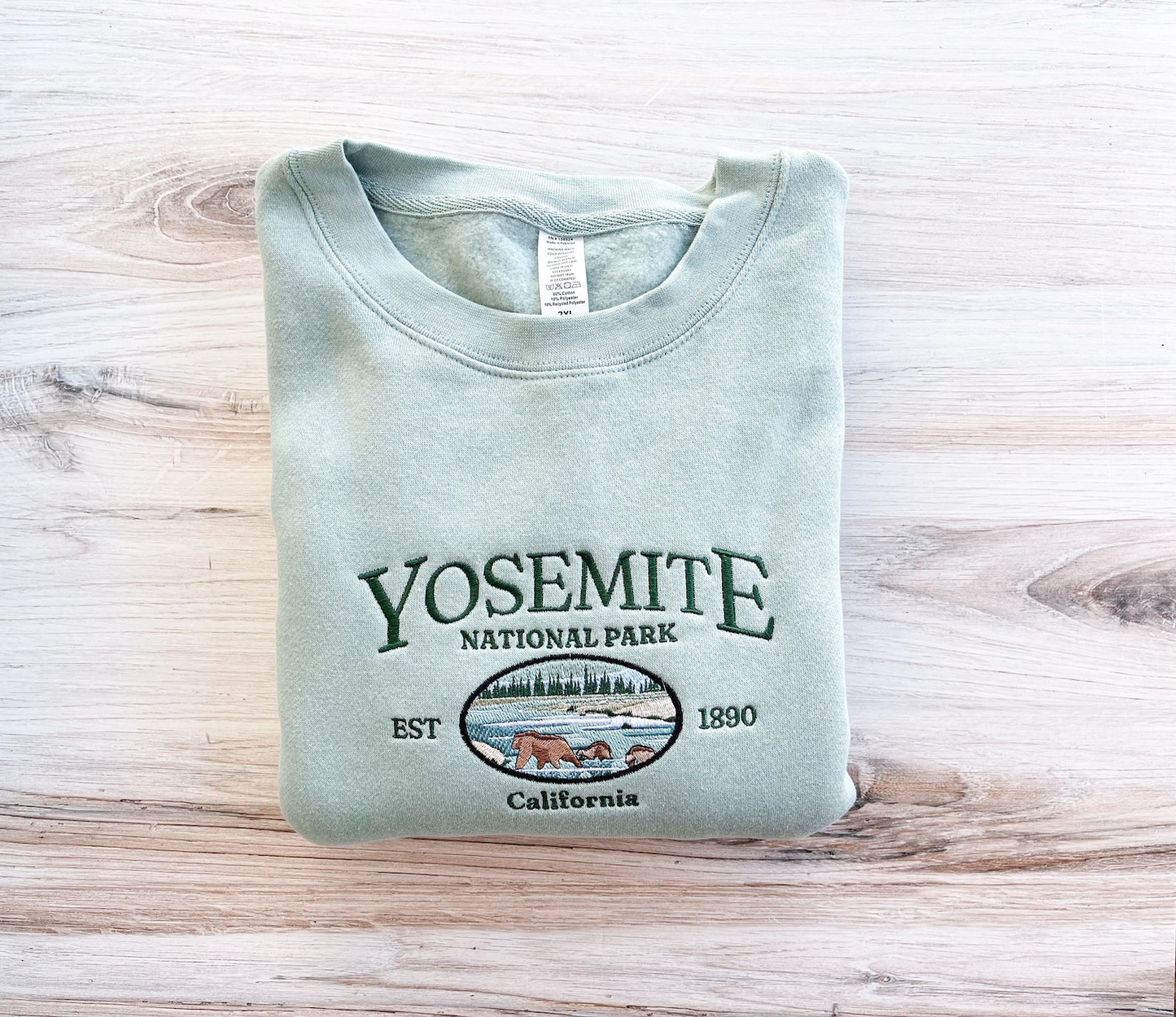 Embroidered Yosemite Sweatshirt, Hiking Embroidered Crewneck, National Park Sweater, Outdoors Gift, California Sweater, Cozy, Embroidered