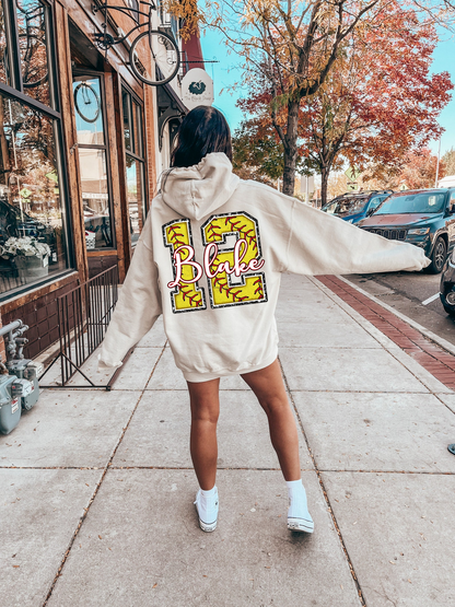 Personalized Softball Mom Sweatshirt, Gameday Softball Shirt, Custom Softball Shirt