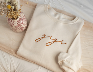 Embroidered Gigi Sweatshirt, Personalized Gifts For Gigi, Gigi Gift