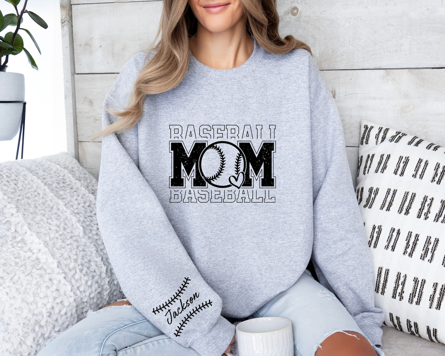 Custom Baseball Mom Sweatshirt, Personalized Baseball Gift for Mom, Mothers day Gift For Baseball Mom