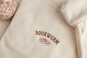 Embroidered Bookworm Sweatshirt, Embroidered Book Lover Sweatshirt, Sweatshirts for Book Club, Book Gifts, Book Club Gift, Book Sweatshirt