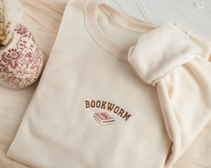 Embroidered Bookworm Sweatshirt, Embroidered Book Lover Sweatshirt, Sweatshirts for Book Club, Book Gifts, Book Club Gift, Book Sweatshirt