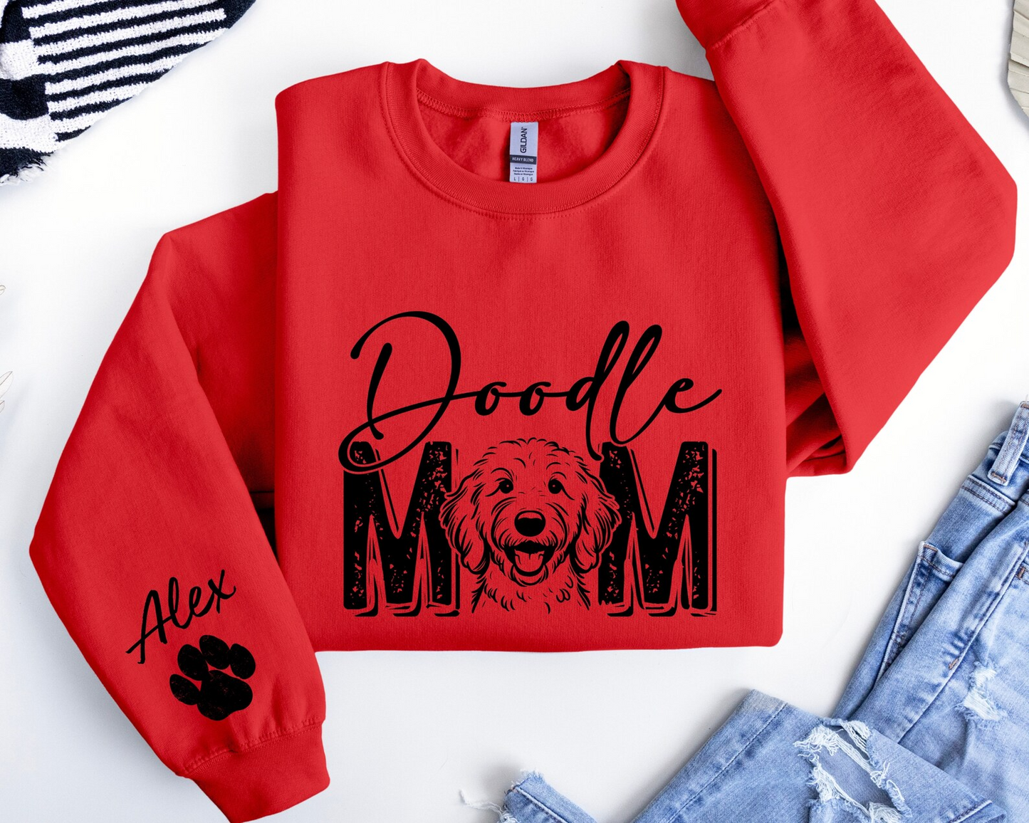 Goldendoodle Custom Sweatshirt, Doodle Mom Sweatshirt, Goldendoodle hoodie, Golden Doodle mom shirt, Personalized Dog Sweatshirt