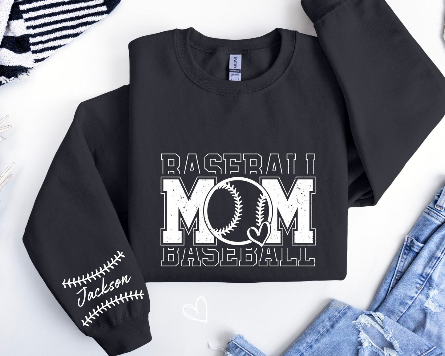 Custom Baseball Mom Sweatshirt, Personalized Baseball Gift for Mom, Mothers day Gift For Baseball Mom