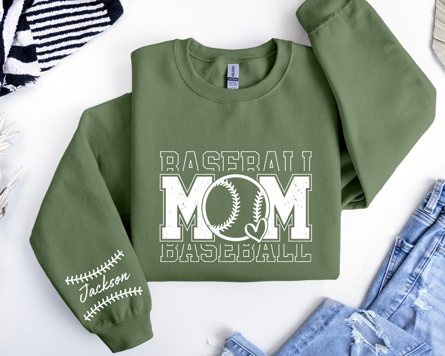 Custom Baseball Mom Sweatshirt, Personalized Baseball Gift for Mom, Mothers day Gift For Baseball Mom