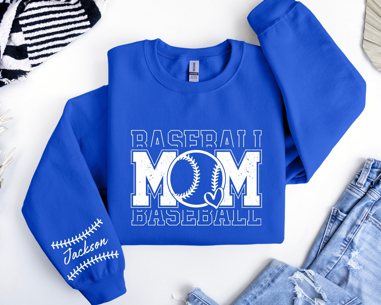Custom Baseball Mom Sweatshirt, Personalized Baseball Gift for Mom, Mothers day Gift For Baseball Mom