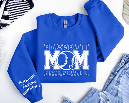 Custom Baseball Mom Sweatshirt, Personalized Baseball Gift for Mom, Mothers day Gift For Baseball Mom