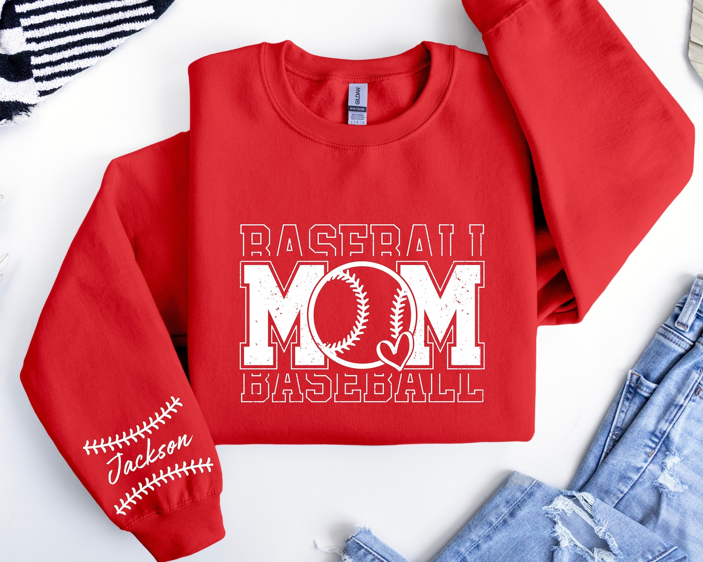 Custom Baseball Mom Sweatshirt, Personalized Baseball Gift for Mom, Mothers day Gift For Baseball Mom