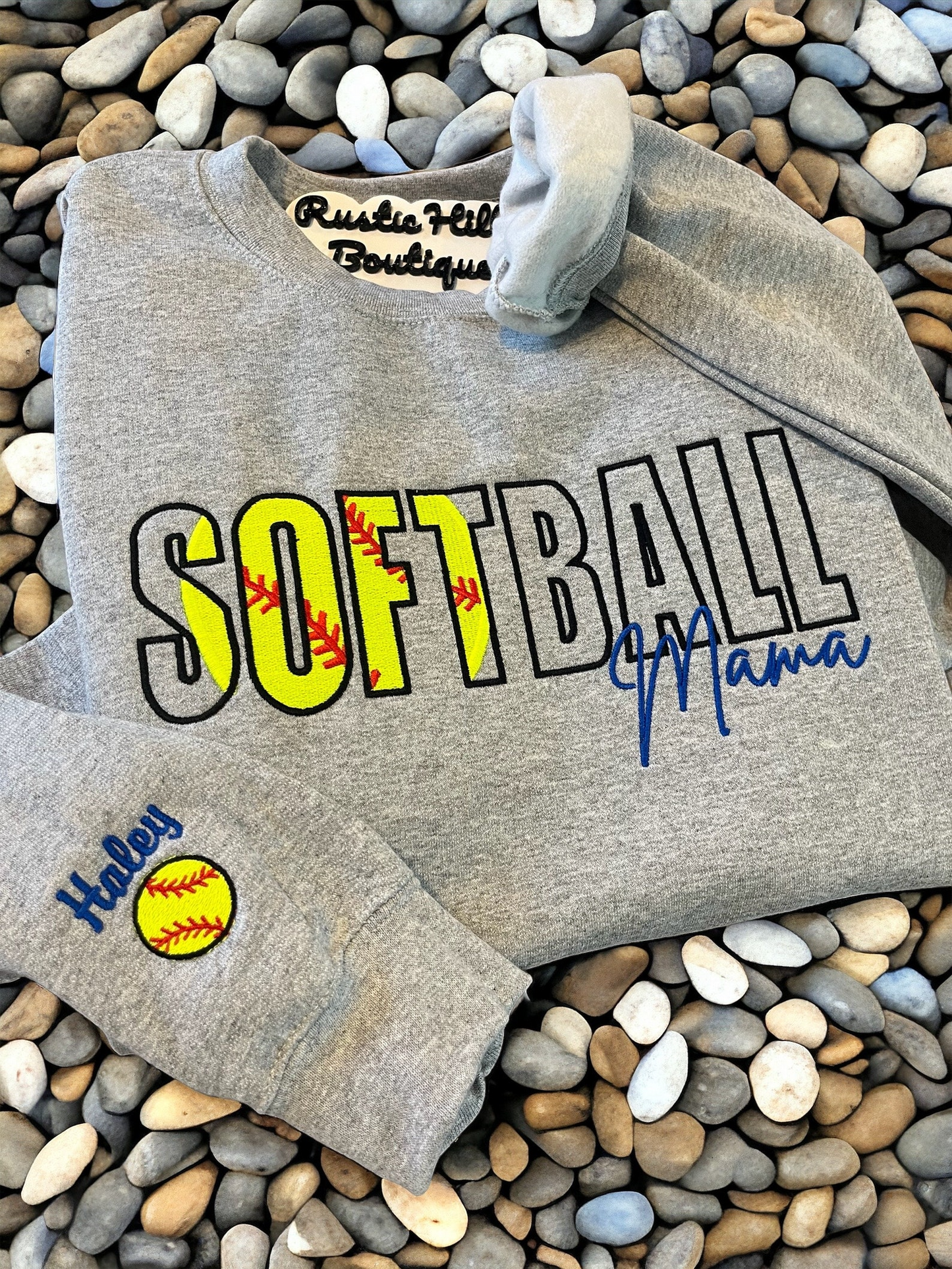 Embroidered Softball Sweatshirt, Softball Mama Embroidered Shirt, Personalized Shirt