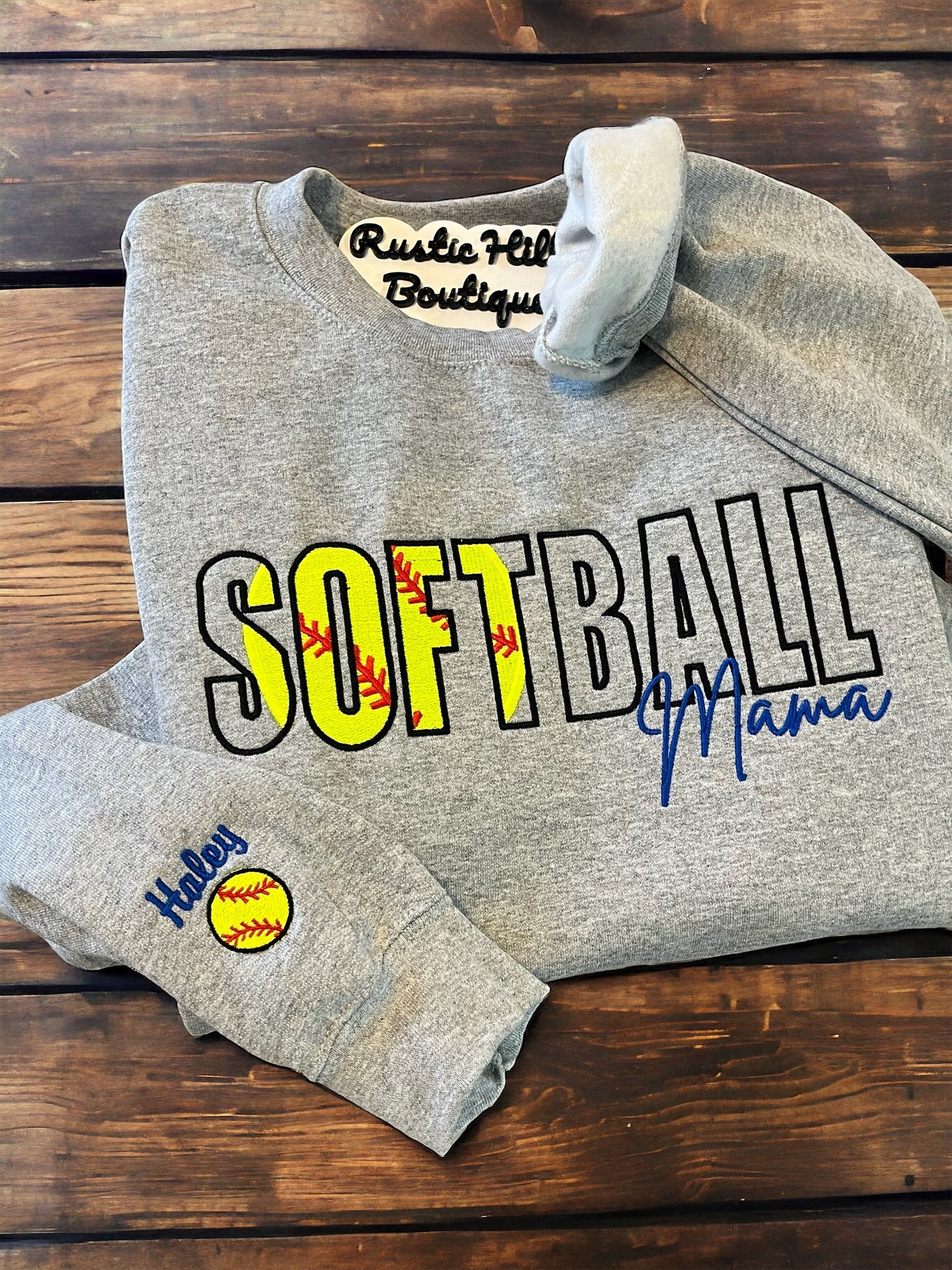 Embroidered Softball Sweatshirt, Softball Mama Embroidered Shirt, Personalized Shirt