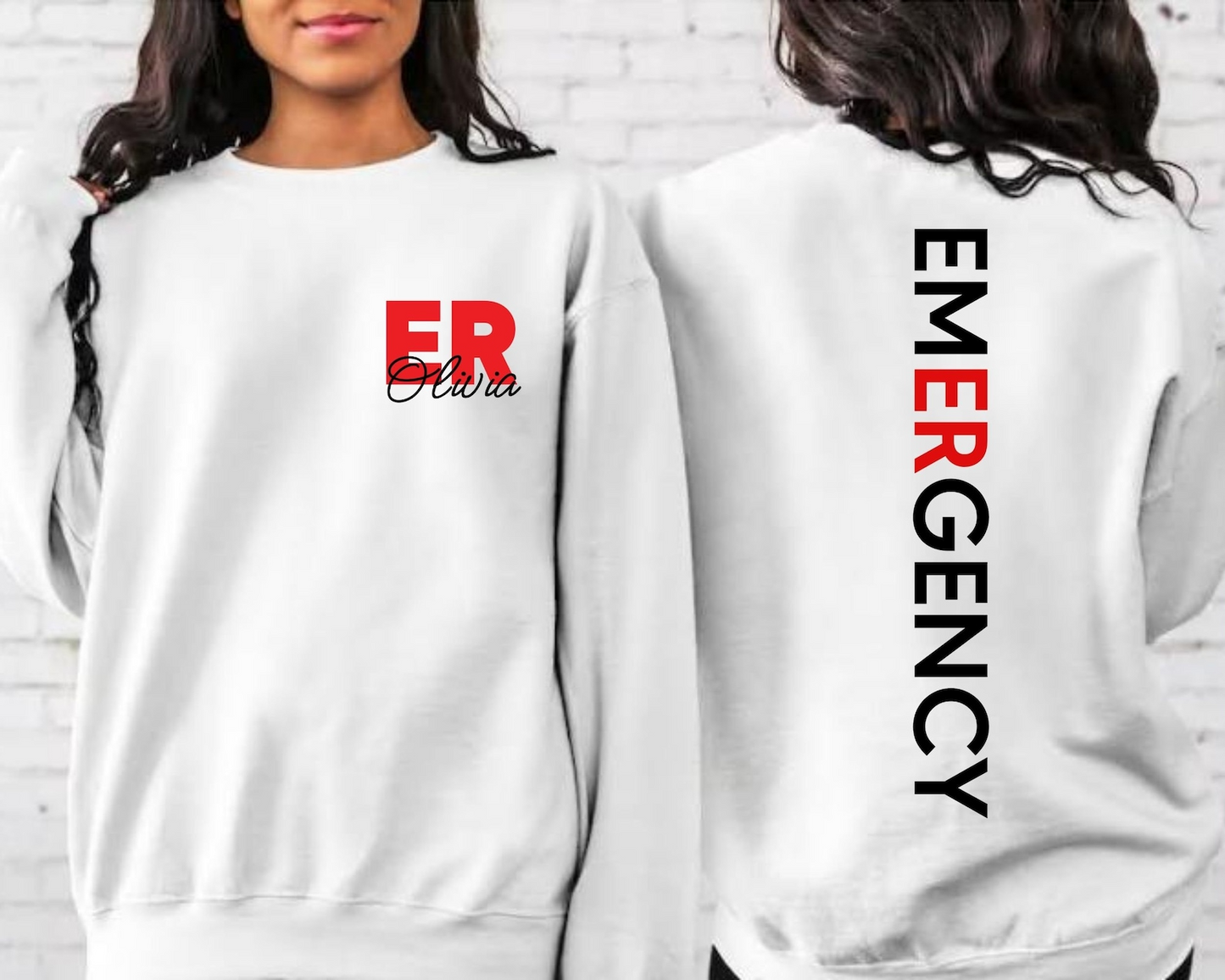 Custom Emergency Department Sweatshirt, Personalized ER Nurse Sweatshirt, Emergency Room Tech Gift
