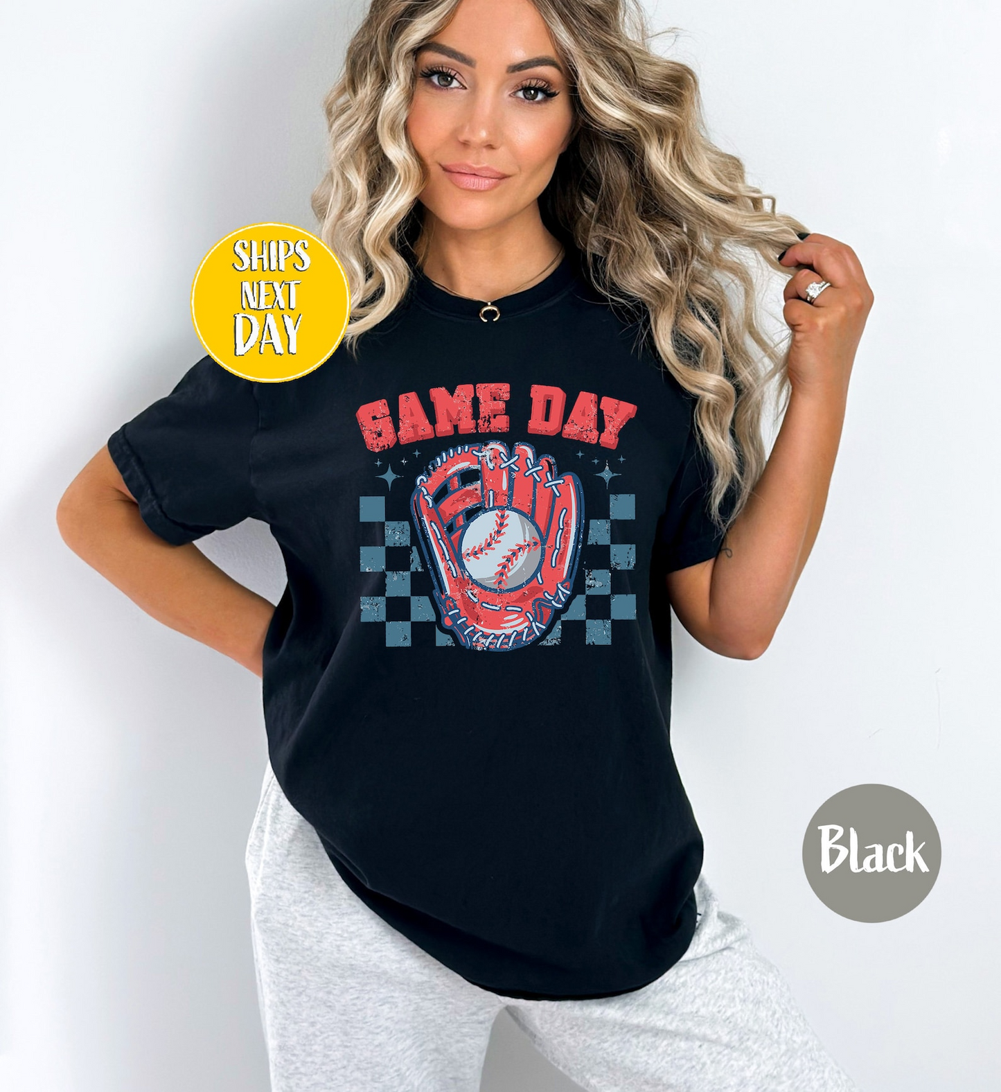 Checkered Game Day Baseball T-Shirt, Game Day Tees, Baseball Game Day Tee Shirt, Baseball Lover tshirt