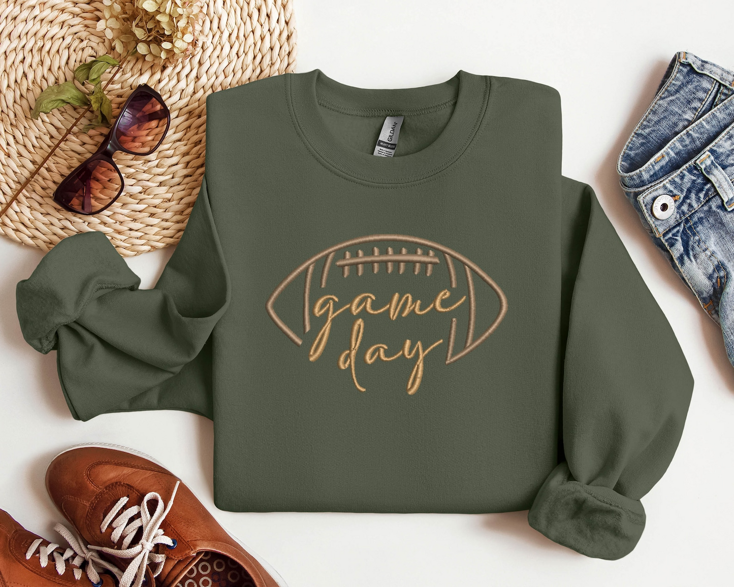 Embroidered Game Day Shirt, Tis The Season Shirt, Embroidered Fall Shirt, Touchdown Football Shirt Sweatshirt, Embroidered Thanksgiving Tee