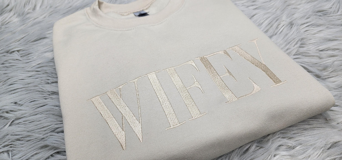 Wifey Embroidered Crewneck - Wifey Sweatshirt - Wifey Gift - Bride Crewneck Sweatshirt - T-Shirt - Hoodie