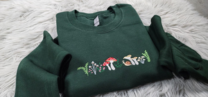 Enchanted Mushroom Forest Embroidered Crewneck - Magic Mushroom Forest - Wild Mushrooms Crewneck - T-Shirt - Sweatshirt - Hoodie