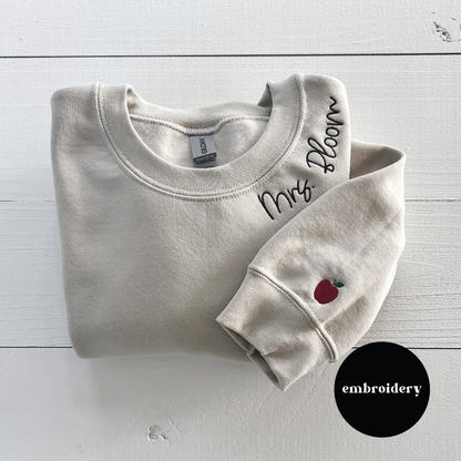 Embroidered Teacher Sweatshirt, Personalized Teacher Gift, Customized Embroidered Sweatshirt, Gift for Tutor
