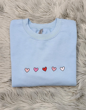 Cute Mini Hearts Embroidered Crewneck - Valentine's Crewneck - Mini Hearts - Gift For her - Cute Crewneck