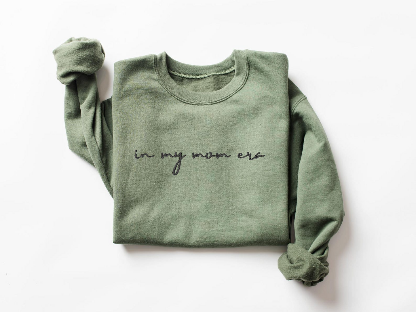 In My Mom Era Embroidery Sweatshirts, Mom Embroidered sweatshirt, Custom Sweatshirt Mom with Kid Names on Sleeve, Mama Embroidery Hoodie,