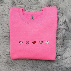 Cute Mini Hearts Embroidered Crewneck - Valentine's Crewneck - Mini Hearts - Gift For her - Cute Crewneck