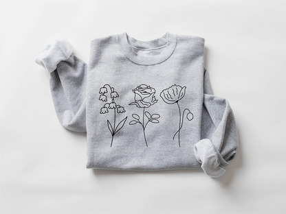 Customized Birth Month Flower Sweatshirt, Mothers Day Sweatshirt, Birthday Flower Sweatshirt, Mothers Day Gift, New Mom Gift,Mama Sweatshirt