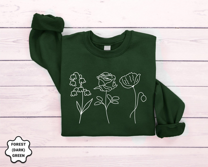 Customized Birth Month Flower Sweatshirt, Mothers Day Sweatshirt, Birthday Flower Sweatshirt, Mothers Day Gift, New Mom Gift,Mama Sweatshirt