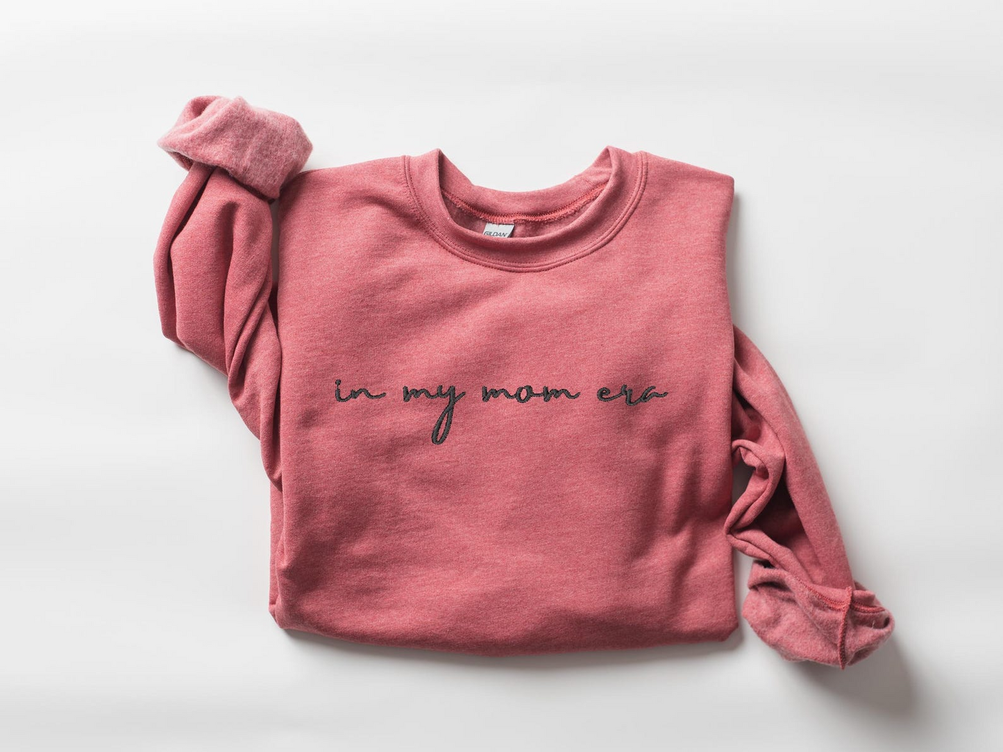 In My Mom Era Embroidery Sweatshirts, Mom Embroidered sweatshirt, Custom Sweatshirt Mom with Kid Names on Sleeve, Mama Embroidery Hoodie,