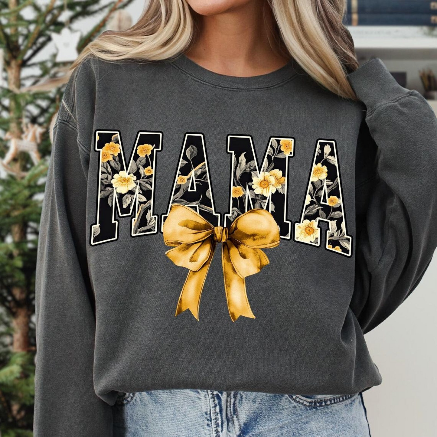 Floral Mama Coquette Sweatshirt, Mama Bow Shirt, Mama Coquette Bow Shirt