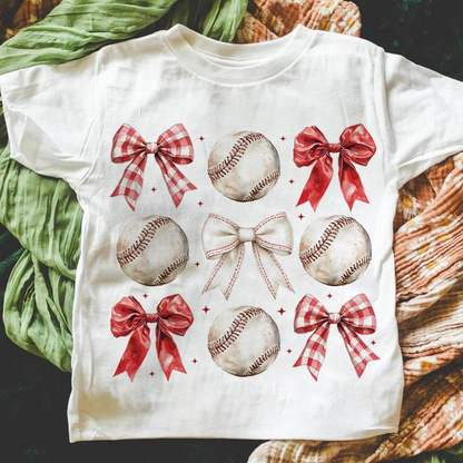 Vintage Baseball Bow Sweatshirt, Bow Baseball Shirt, Game Day Baseball Shirt