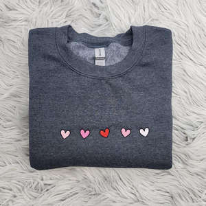 Cute Mini Hearts Embroidered Crewneck - Valentine's Crewneck - Mini Hearts - Gift For her - Cute Crewneck