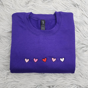 Cute Mini Hearts Embroidered Crewneck - Valentine's Crewneck - Mini Hearts - Gift For her - Cute Crewneck