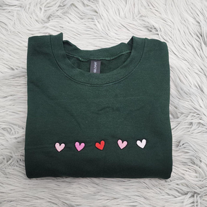 Cute Mini Hearts Embroidered Crewneck - Valentine's Crewneck - Mini Hearts - Gift For her - Cute Crewneck