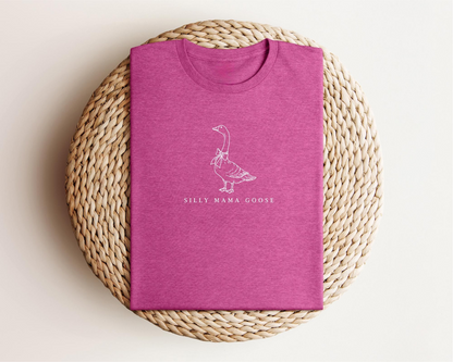 One Silly Goose Mom Shirt, Mama Goose Coquette Bow Shirt, Silly Goose Birthday Party Outfit