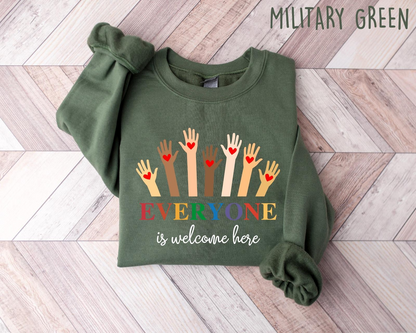 Idaho teacher shirt everyone is welcome here Sweatshirt, inclusion and equality t shirt, protest and resist t shirt, idaho teacher t shirt