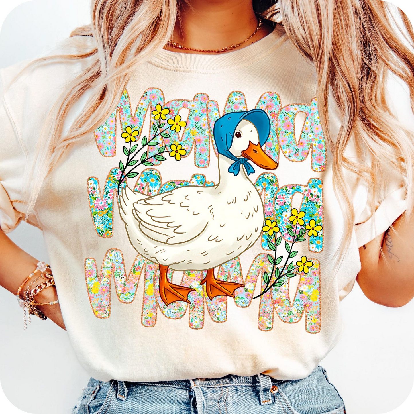 Floral Mama Goose Shirt, Mama Goose Sweatshirt, Mother's Day gift, Floral Mama shirt