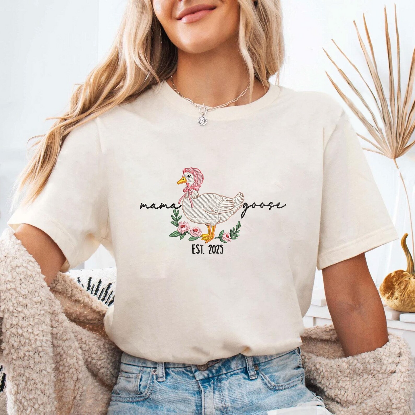 Mama Goose Embroidery Shirt, Mama Silly Goose Shirt, Auntie Goose Shirt, Mothers Day Gift