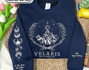 Velaris Embroidered Shirt,Velaris City Of Starlight Embroidered Sweatshirt,The Night Court Shirt,SJM sweater,City of Starlight,ACOTAR Shirt