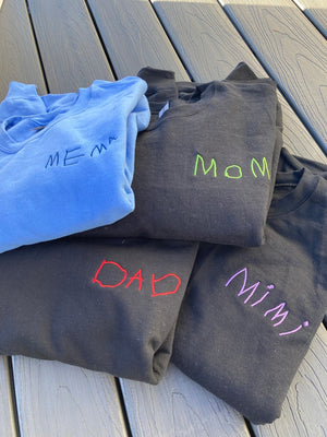 Custom one of a kind handwriting embroidered gifts for mom unique gifts for grandma grandpa keepsake memory birthday father dad anniversary