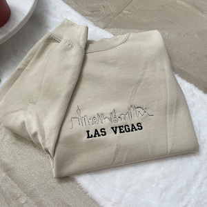 Las Vegas Embroidered Sweatshirt - Custom City Crewneck Embroidered