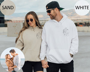 Custom Portrait Hoodie or Crewneck Custom Portrait From Photo Outline Photo Sweatshirt Couple Line Art Sweater Bridal Portrait Sweatshirt