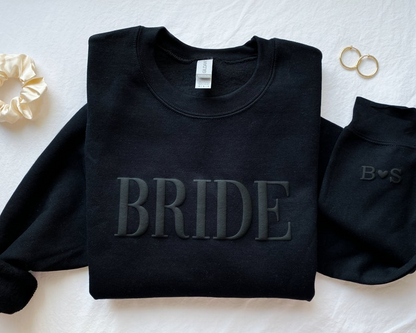 Personalized Gift For Bride, Bride Sweatshirt, Initial Heart Sleeve, Engagement Gift, Unique Bridal Shower Gift, Future Mrs Sweatshirt