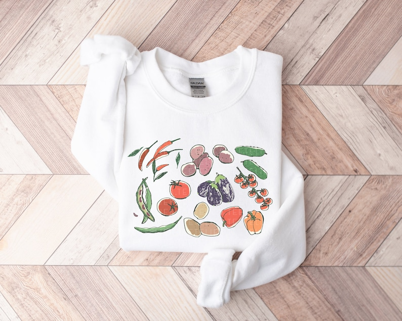 Garden Vegetables Sweatshirt Gift For Gardener Garden Lover Gift Farmer Sweatshirt Farm Life Farm Fresh Vegetables Vegan Gift For Her