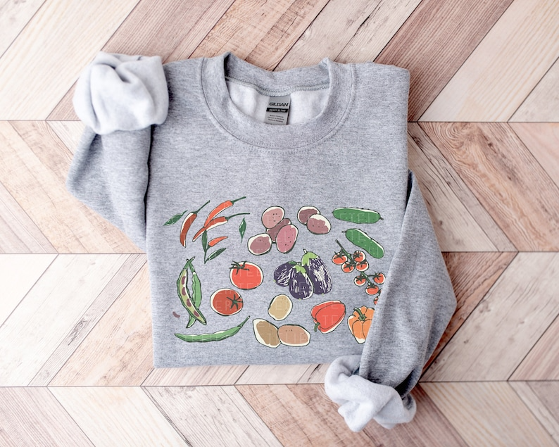 Garden Vegetables Sweatshirt Gift For Gardener Garden Lover Gift Farmer Sweatshirt Farm Life Farm Fresh Vegetables Vegan Gift For Her