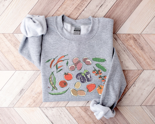 Garden Vegetables Sweatshirt Gift For Gardener Garden Lover Gift Farmer Sweatshirt Farm Life Farm Fresh Vegetables Vegan Gift For Her
