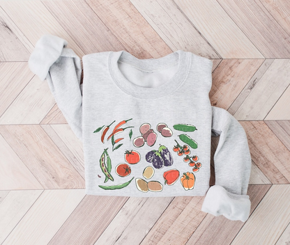 Garden Vegetables Sweatshirt Gift For Gardener Garden Lover Gift Farmer Sweatshirt Farm Life Farm Fresh Vegetables Vegan Gift For Her